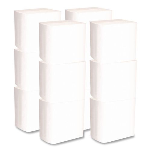 Image of Boardwalk® BWK6000INTW Interfold Napkins, 1-Ply, 8.8 x 6.3, White, 500/Pack, 12 Packs/Carton