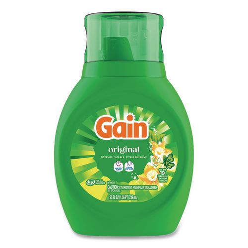Image of Gain® 12783 Liquid Laundry Detergent, Original Fresh, 25 Oz Bottle, 6/carton