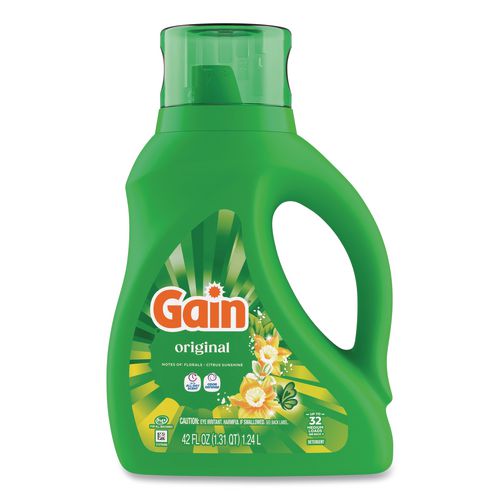 Image of Gain® 55861 Liquid Laundry Detergent, Gain Original Scent, 46 Oz Bottle, 6/carton