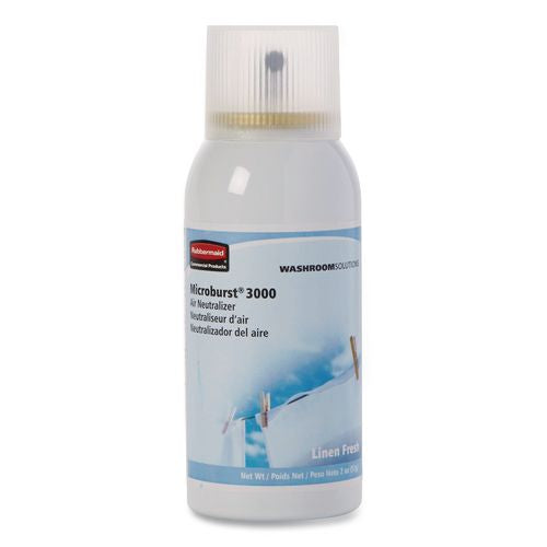 Image of Rubbermaid® Commercial FG4012551 Microburst 3000 Refill, Linen Fresh, 2 Oz Aerosol Spray, 12/carton