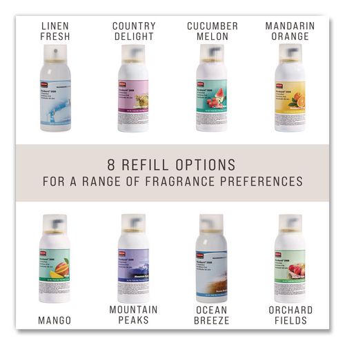 Image of Rubbermaid® Commercial FG4012551 Microburst 3000 Refill, Linen Fresh, 2 Oz Aerosol Spray, 12/carton
