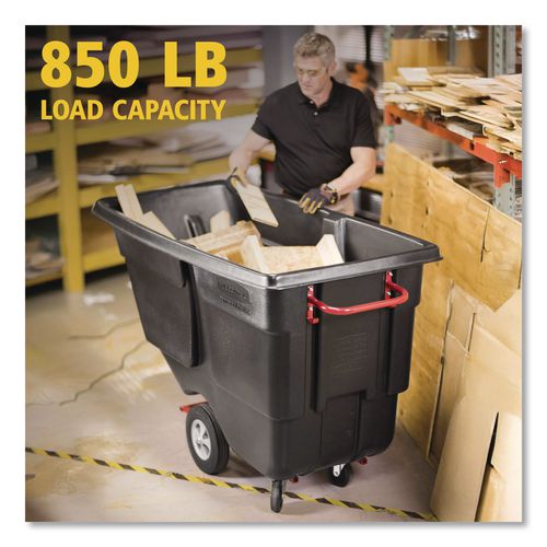 Image of Rubbermaid® Commercial FG131400BLA 1 cu yd BRUTE Rotomolded Tilt Truck, 850 lb Capacity, Black