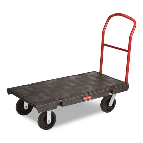 Image of Rubbermaid® Commercial FG443600BLA Heavy-Duty Platform Truck Cart, 2,000 Lb Capacity, 24 X 48 Platform, Black