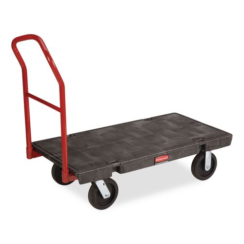 Image of Rubbermaid® Commercial FG443600BLA Heavy-Duty Platform Truck Cart, 2,000 Lb Capacity, 24 X 48 Platform, Black