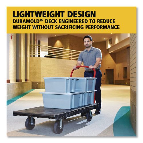 Image of Rubbermaid® Commercial FG443600BLA Heavy-Duty Platform Truck Cart, 2,000 Lb Capacity, 24 X 48 Platform, Black