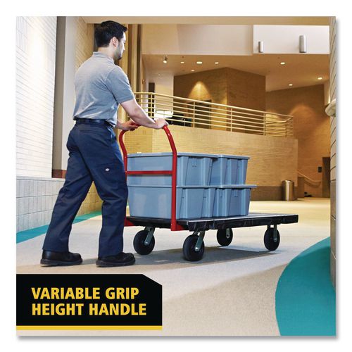Image of Rubbermaid® Commercial FG443600BLA Heavy-Duty Platform Truck Cart, 2,000 Lb Capacity, 24 X 48 Platform, Black