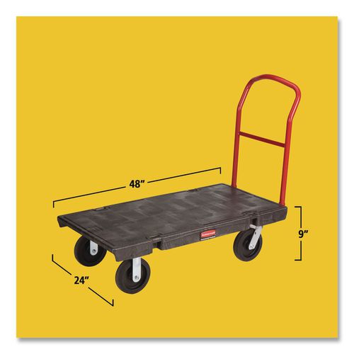 Image of Rubbermaid® Commercial FG443600BLA Heavy-Duty Platform Truck Cart, 2,000 Lb Capacity, 24 X 48 Platform, Black