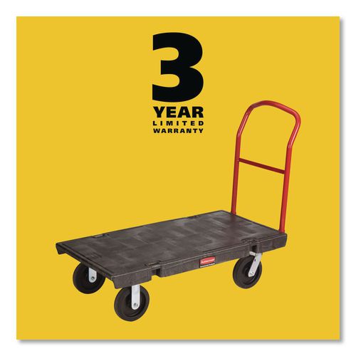 Image of Rubbermaid® Commercial FG443600BLA Heavy-Duty Platform Truck Cart, 2,000 Lb Capacity, 24 X 48 Platform, Black