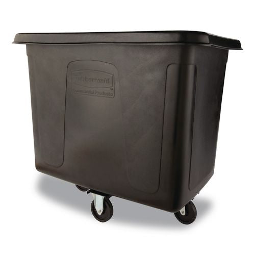 Image of Rubbermaid® Commercial FG461600BLA Cube Truck, 119.7 gal, 500 lb Capacity, Plastic/Metal, Black