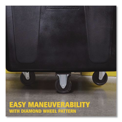 Image of Rubbermaid® Commercial FG461600BLA Cube Truck, 119.7 gal, 500 lb Capacity, Plastic/Metal, Black