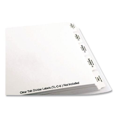 Image of Stride 63200 Landscape Orientation Index Dividers, 5-Tab, 14 X 8.5, White, 1 Set