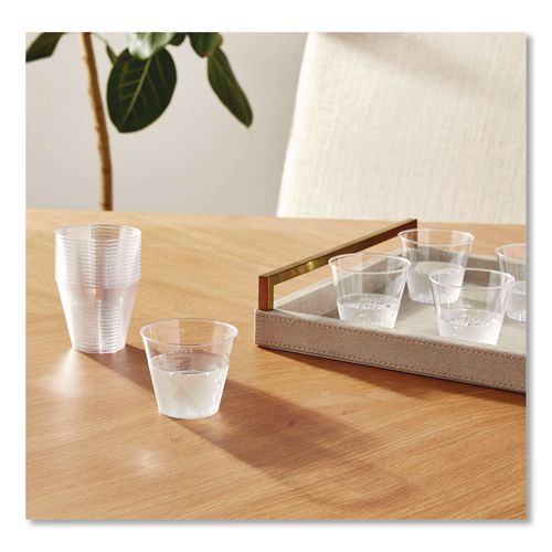 Image of Savvi Serve 405 Plastic Tumblers, Squat, 5 oz, Clear, 20 Bag, 25 Bags/Carton