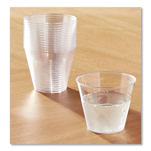 Image of Savvi Serve 405 Plastic Tumblers, Squat, 5 oz, Clear, 20 Bag, 25 Bags/Carton