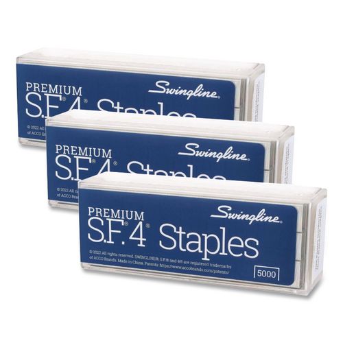 Image of Swingline® S7035104 S.F. 1 Standard Staples, 0.25" Leg, 0.5" Crown, Steel, 5,000/Box, 3 Boxes/Pack