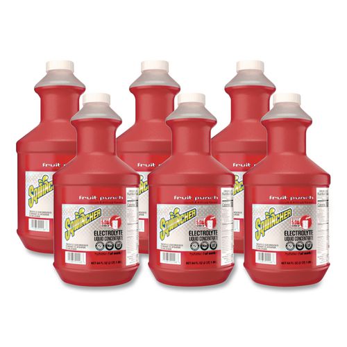 Image of SqwincherÂ® Liquid Concentrate Electrolyte Drink, Fruit Punch, 64oz Bottles, 6/carton