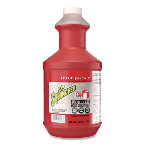 Image of SqwincherÂ® Liquid Concentrate Electrolyte Drink, Fruit Punch, 64oz Bottles, 6/carton
