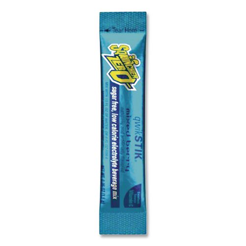 Image of Sqwincher® 159060101 Sugar-Free Qwik Stik Energy Drink Mix, Berry, 1.26 oz Packet, 50/Pack