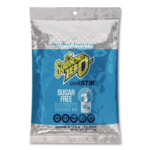 Image of Sqwincher® 159060101 Sugar-Free Qwik Stik Energy Drink Mix, Berry, 1.26 oz Packet, 50/Pack
