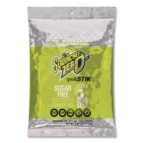 Image of Sqwincher® 159060103 Sugar-Free Qwik Stik Energy Drink Mix, Lemonade, 1.26 oz Packet, 50/Pack