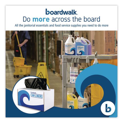 Image of Boardwalk® X7658SKKK01 Reprocessed Resin Can Liners, 60 gal, 1.2 mil, 38 x 58, Black, 50 Bags/Carton