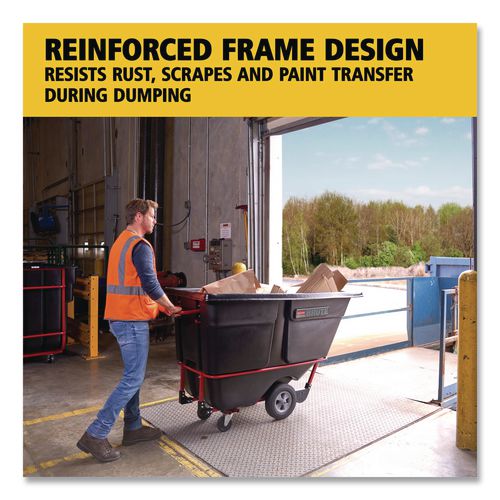 Image of Rubbermaid® Commercial FG131500BLA 1 cu yd BRUTE Rotomolded Tilt Truck, 1,250 lb Capacity, Black