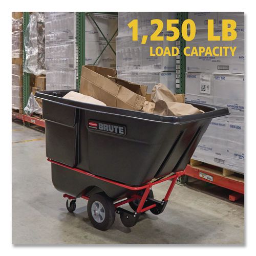 Image of Rubbermaid® Commercial FG131500BLA 1 cu yd BRUTE Rotomolded Tilt Truck, 1,250 lb Capacity, Black