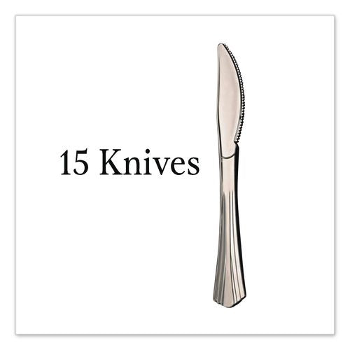 Image of Tablemate® 8305K-SV Sterling Heavy-Duty Plastic Cutlery, Heavyweight Knife, Silver, 50/Pack