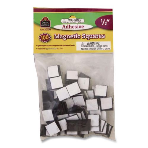 Image of Teacher Created Resources TCR20720 Adhesive Magnetic Squares, 0.5" x 0.5", Black, 100/Set