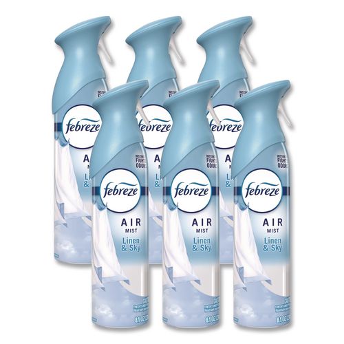 Image of Febreze® 80841955 AIR, Linen and Sky, 8.1 oz Aerosol Spray, 6/Carton
