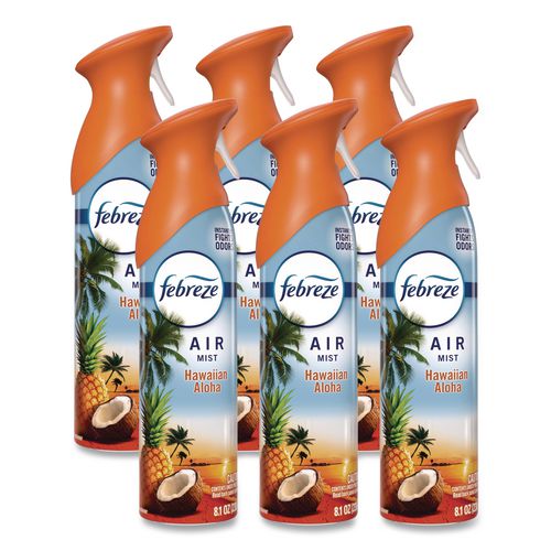 Image of Febreze® 80852228 AIR, Hawaiian Aloha, 8.1 oz Aerosol Spray, 6/Carton