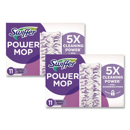 Image of Swiffer® 80769158 PowerMop Mopping Pads, 11.41 x 5.31, 11/Box, 2 Boxes/Carton