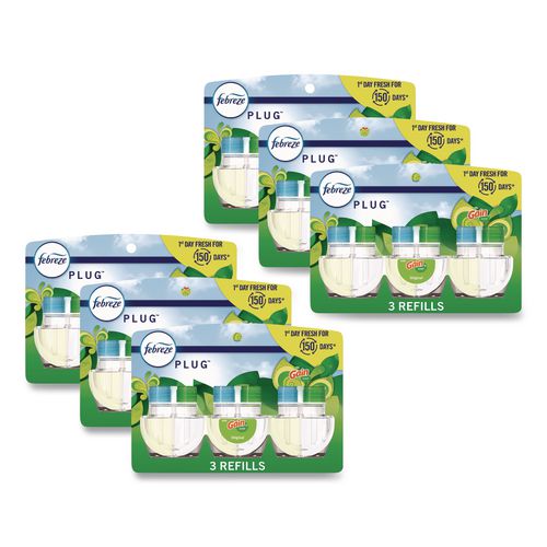 Image of FebrezeÂ® PLUG Air Freshener Refills, Gain Scent, 2.63 oz, 3/Pack, 6 Packs/Carton