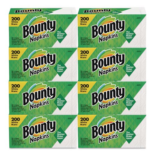 Image of Bounty® 96595 Quilted Napkins, 1-Ply, 12.1 x 12, White, 200/Pack, 8 Packs/Carton