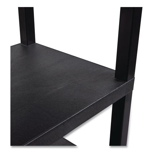 Image of Luxor WT34S TUFFY Three-Shelf Multipurpose Utility Cart, Plastic, 300 lb Capacity, 26.5" x 18.5" x 34", Black