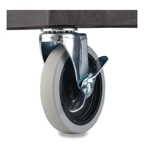 Image of Luxor STC111-B ENDURA Three-Shelf Utility Cart, Plastic, 300 lb Capacity, 26.5" x 18.5" x 39.25", Black