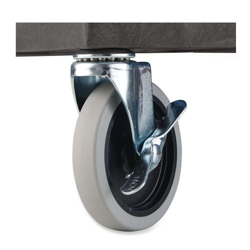 Image of Luxor EC222-B TUFFY XL Three-Shelf Multipurpose Utility Cart, Plastic, 300 lb Capacity, 35.25" x 18" x 34.5", Black