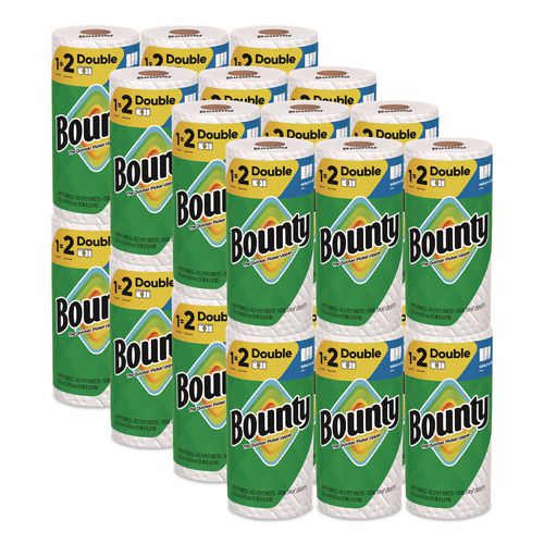 Image of Bounty® 80798319 Select-a-Size Kitchen Roll Paper Towels, 2-Ply, 5.9 x 11, White, 82 Sheets/Double Roll, 24 Rolls/Carton
