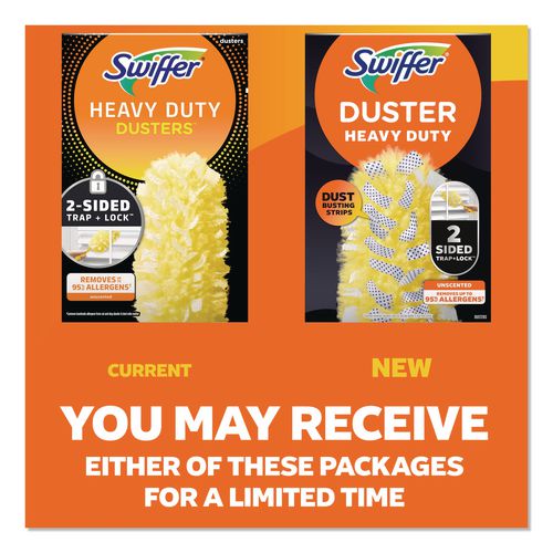 Image of Swiffer® 21620 Heavy Duty Dusters Refill, Dust Lock Fiber, Unscented, Yellow, 6/Box, 4 Boxes/Carton