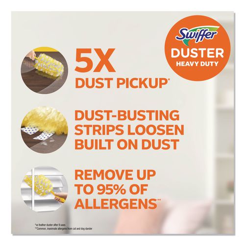 Image of Swiffer® 21620 Heavy Duty Dusters Refill, Dust Lock Fiber, Unscented, Yellow, 6/Box, 4 Boxes/Carton