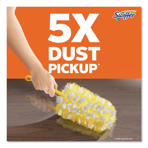 Image of Swiffer® 21620 Heavy Duty Dusters Refill, Dust Lock Fiber, Unscented, Yellow, 6/Box, 4 Boxes/Carton