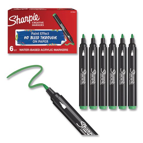 Image of Sharpie® 2218064 Creative Markers, Bullet Tip, Emerald Green, 6/Pack