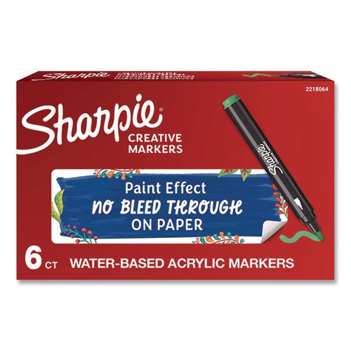 Image of Sharpie® 2218064 Creative Markers, Bullet Tip, Emerald Green, 6/Pack
