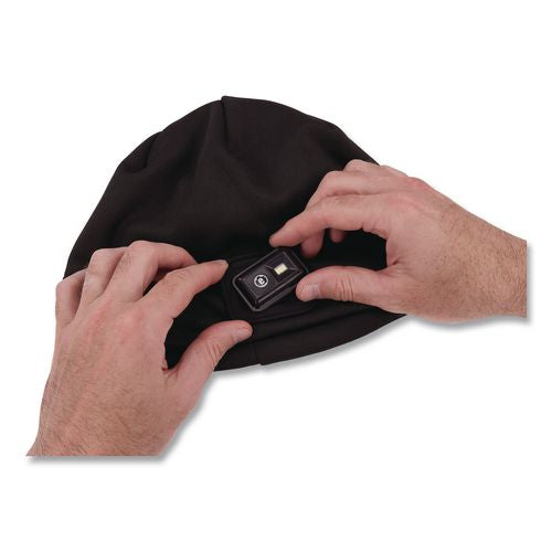 Image of ergodyne® 16792 N-Ferno 6801 Winter Skull Cap with LED Rechargeable Light, Fleece, One Size Fits Most, Black