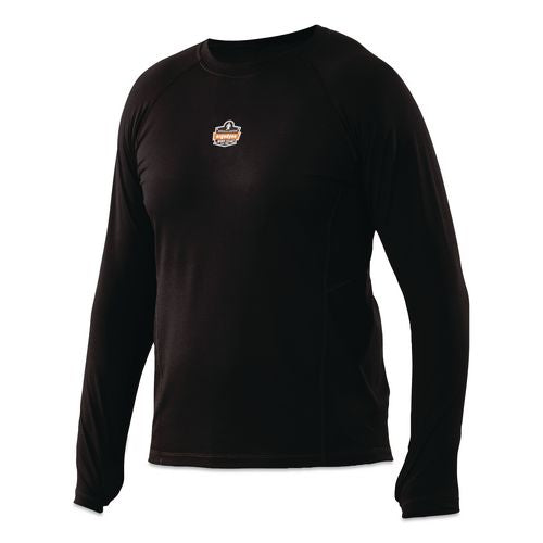 Image of ergodyne® 40202 N-Ferno 6435 Midweight Long Sleeve Base Layer Shirt, Small, Black