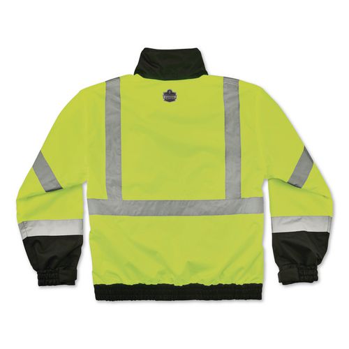 Image of ergodyne® 24471 GloWear 8379 Class 3 Hi-Vis Fleece Lined Bomber Jacket, X-Small, Lime