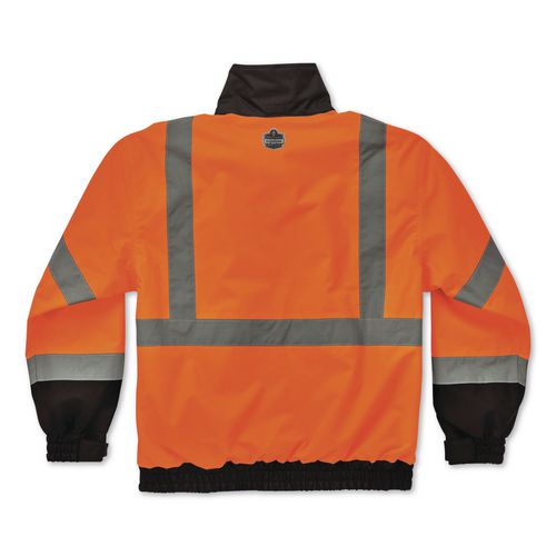 Image of ergodyne® 24461 GloWear 8379 Class 3 Hi-Vis Fleece Lined Bomber Jacket, X-Small, Orange
