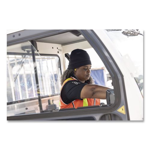 Image of ergodyne® 16911 N-Ferno 6808ZI Zippered Winter Beanie Hat with Bump Cap, One Size Fits Most, Black