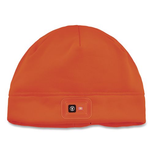 Image of ergodyne® 16791 N-Ferno 6801 Winter Skull Cap with LED Rechargeable Light, Fleece, One Size Fits Most, Orange