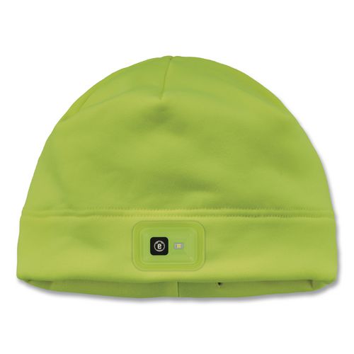 Image of ergodyne® 16790 N-Ferno 6801 Winter Skull Cap with LED Rechargeable Light, Fleece, One Size Fits Most, Lime
