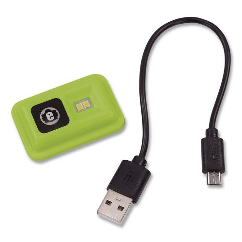 Image of ergodyne® 16790 N-Ferno 6801 Winter Skull Cap with LED Rechargeable Light, Fleece, One Size Fits Most, Lime